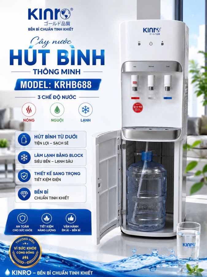 Cây nước nóng lạnh Kangaroo KG61A3 hút bình