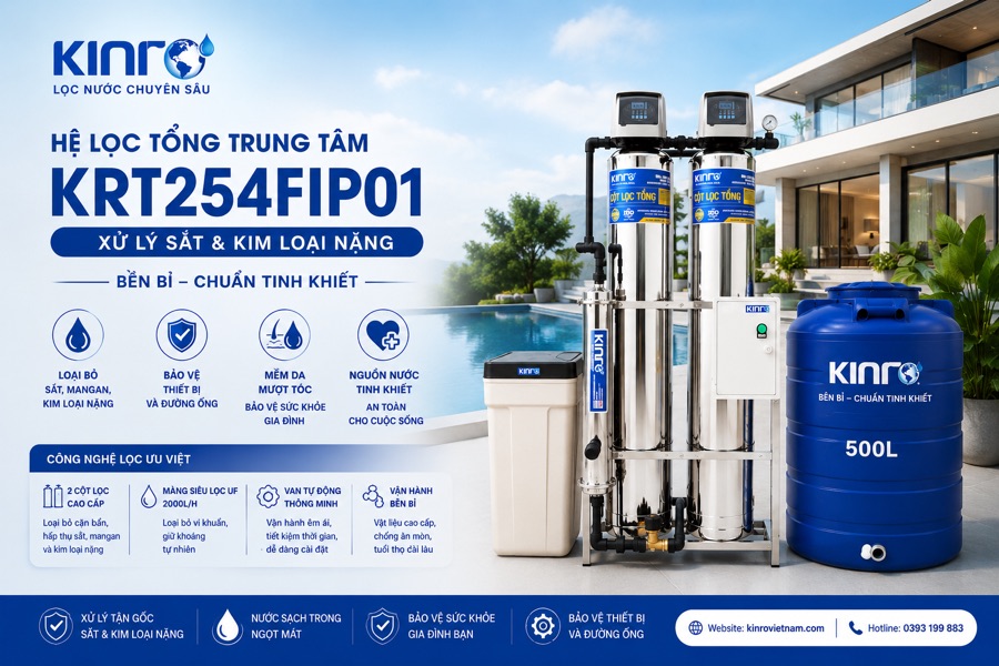 Hệ lọc tổng Kinro KRT254FIP01 xử lý sắt nặng cao cấp ảnh 2