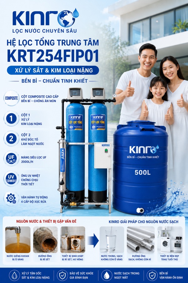 Hệ lọc tổng Kinro KRT254FP01 xử lý sắt nặng ảnh 2