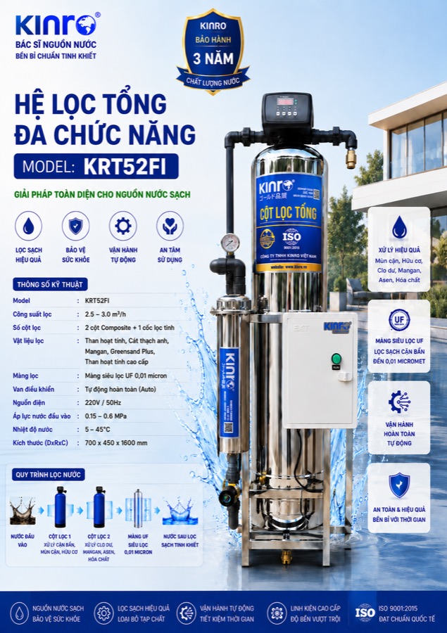 Hệ lọc tổng Kinro KRT52FI đa năng cao cấp
