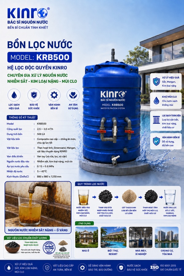 Hệ lọc đa năng dạng bồn Kinro KRB500