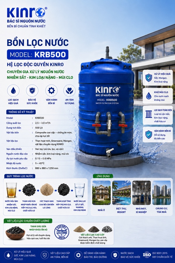 Hệ lọc đa năng dạng bồn Kinro KRB500 ảnh 2